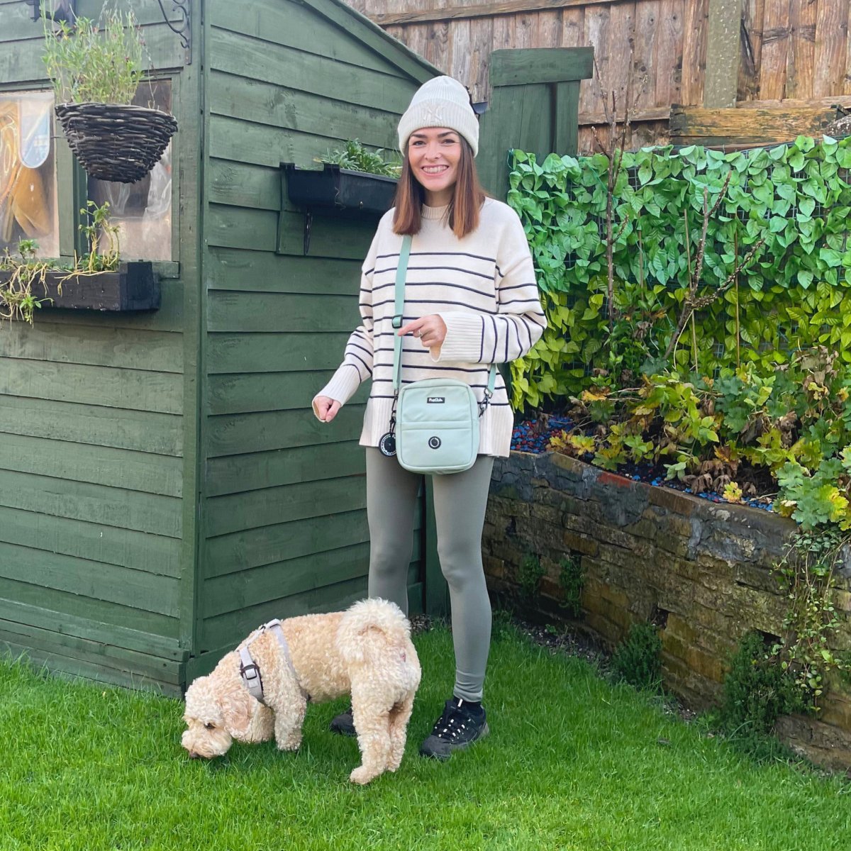 Sage Green Mini Dog Walking Bag